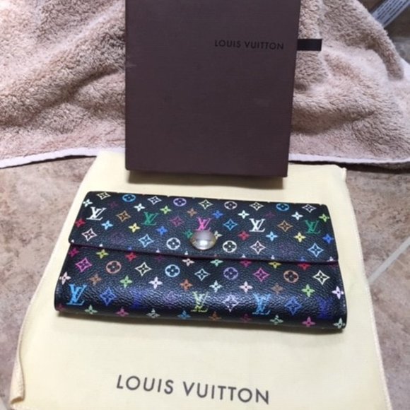 Louis Vuitton Accessories - Louis Vuitton Noir Multicolor Sarah Wallet